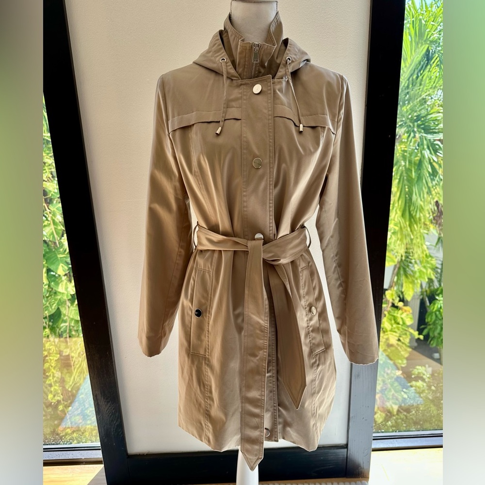 Croft & Barrow Women's Tan Trench Coat with Hood